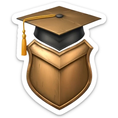 Shield with Graduation Cap sticker