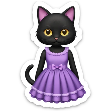Black cat in a dress sticker