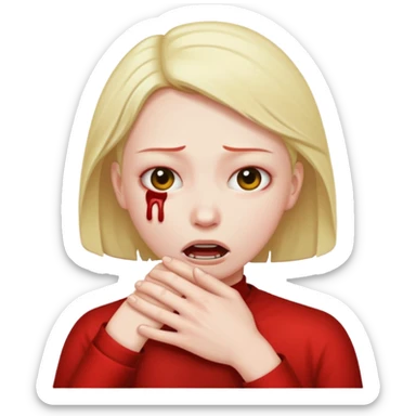 Person strangling  themself sticker