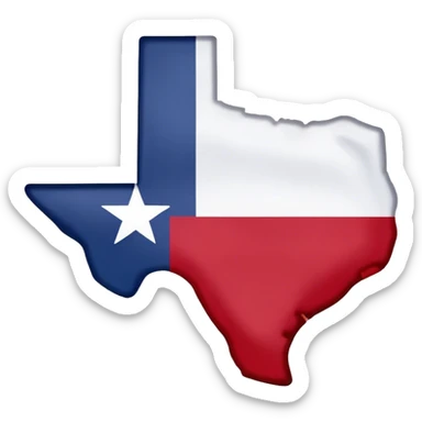 Texas flag in the shape of Texas  sticker