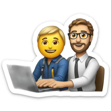 video editor with laptop man sticker