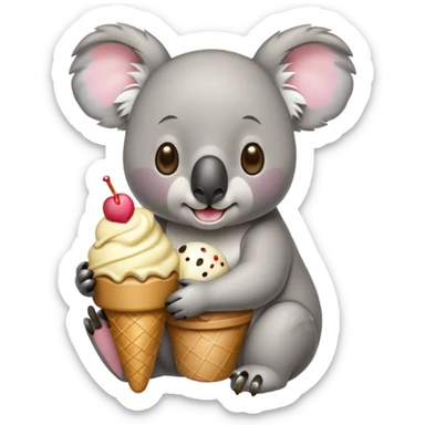 Koala with ice cream sticker