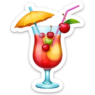 beach cocktail emoji, with a cherry sticker