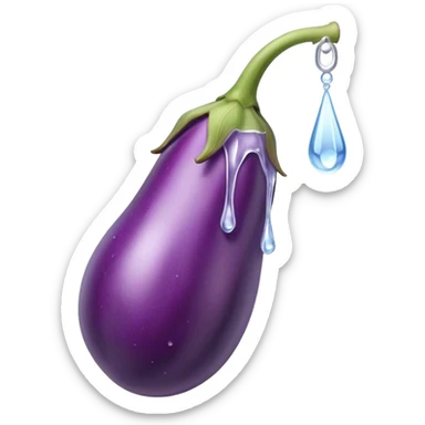 Eggplant with icicle on it sticker
