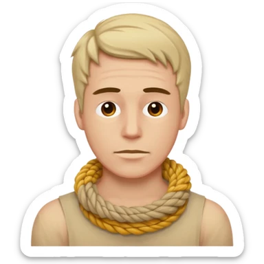 A man hung by his neck with a rope sticker