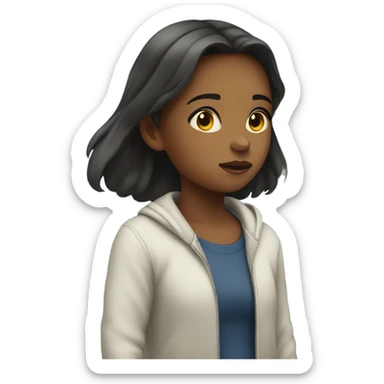 Girl looking off a pier sticker