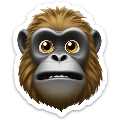 abacaxi com rosto de macaco sticker