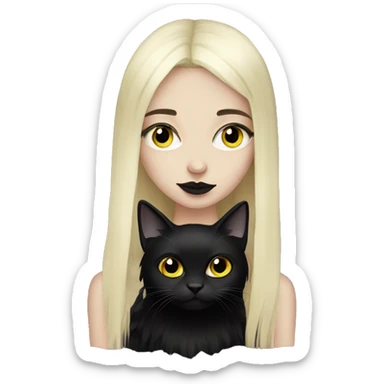goth girl with black cat sticker