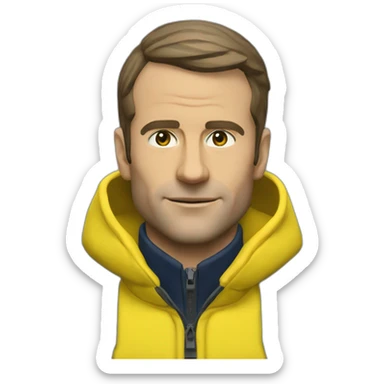 Macron gilet jaune sticker