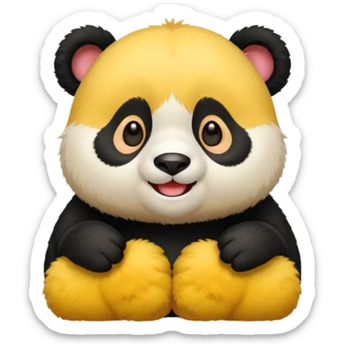 panda that is yellow-coloured sticker