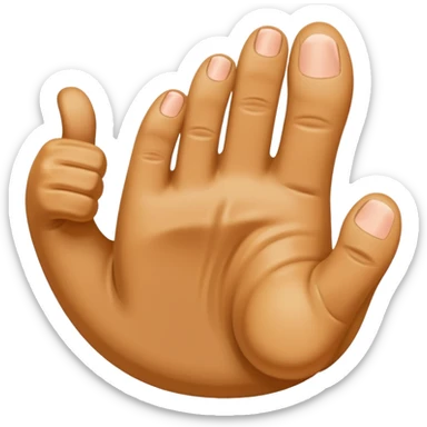 A foot emoji doing a thumbs up sticker