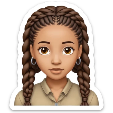 Lightskin black woman with braids sticker