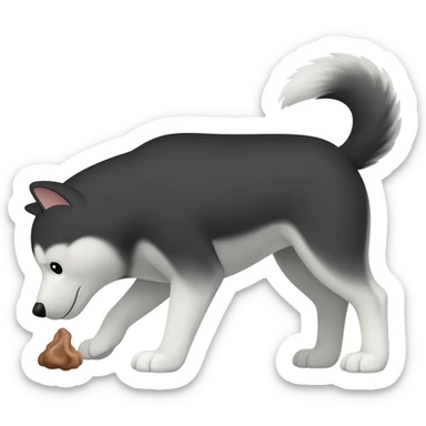 husky dog ​​shits sticker