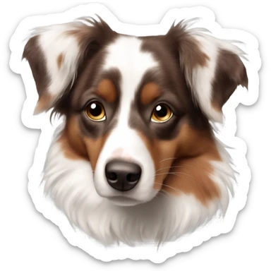 Mini red Merle Aussie sticker