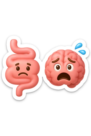 emoji 3d stile iphone di intestino e cervello stressato 3d sticker