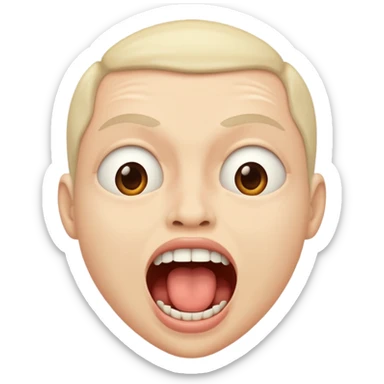 mouth wide open human sticker