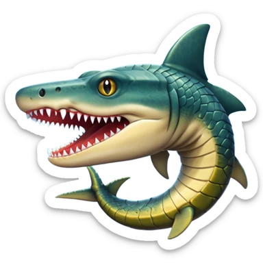 Shark-snake-eel-crocodile-fusion-hybrid sticker