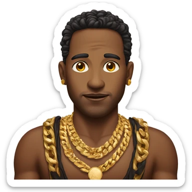 fair complexion cuban man with excessive gold jewelry  sticker