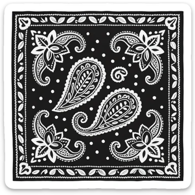 Black Paisley Bandana sticker