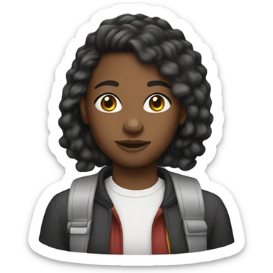 african american high school teenager sticker