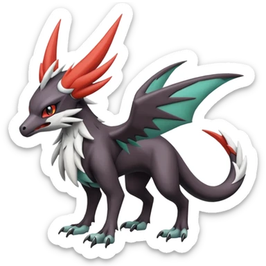 Noivern-Mightyena-Silvally-Fakémon-hybrid-creature (full body)  sticker