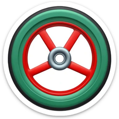Bleu et vert avec une roue rouge au milieu sticker