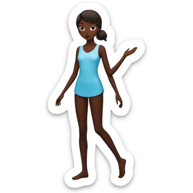 silhouette of a person in a graceful stance sticker