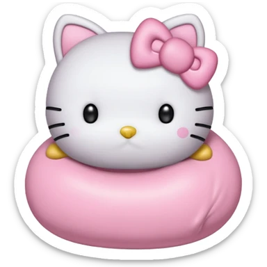 Crea una foca anillada gordita con aspecto tierno, lleva un moño rosado con tonos pasteles (como referencia el lazo de hello kitty rosado) sticker