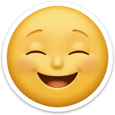classic yellow emoji face, jubilant happy expression, also rather tired sticker