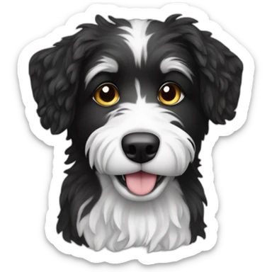 greek rescue dog black and white scruffy sticker