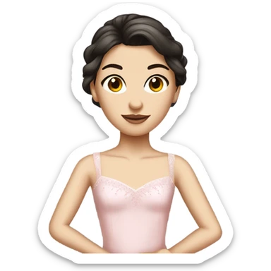 caucasian ballerina with dark hair  sticker