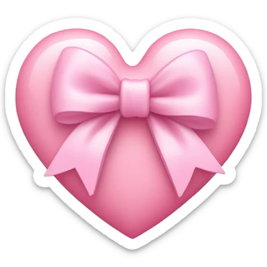 Baby pink heart with a large bow in the middle sticker