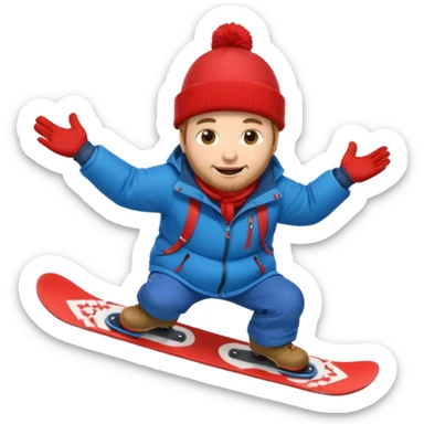 big round super harry guy snowbording down mountain haryyer sticker