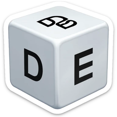 create a dice with der die das written on each visible side sticker