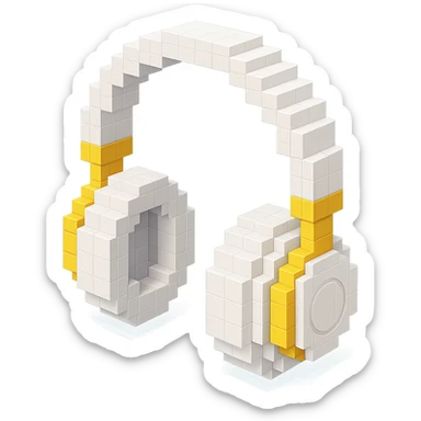 white Sony headphones with gold accents sticker