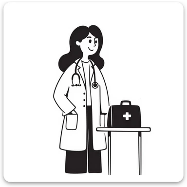 A beautiful woman doctor sticker