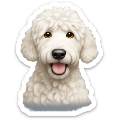 White golden doodle with apricot ears sticker
