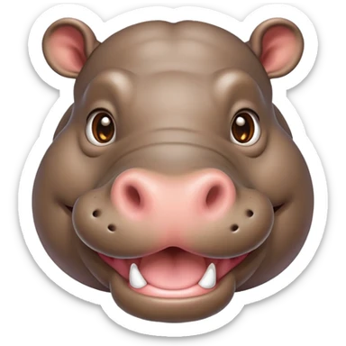 an cheering Happy hippo sticker