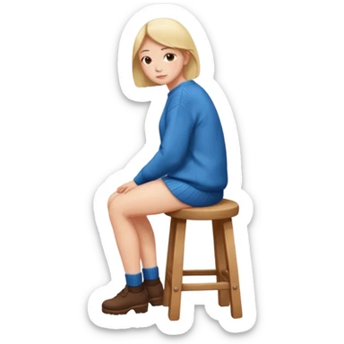 a person sitting on stool with backs turned

 sticker
