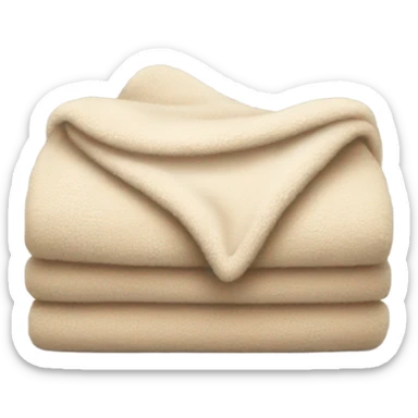 Folded fluffy beige blanket sticker