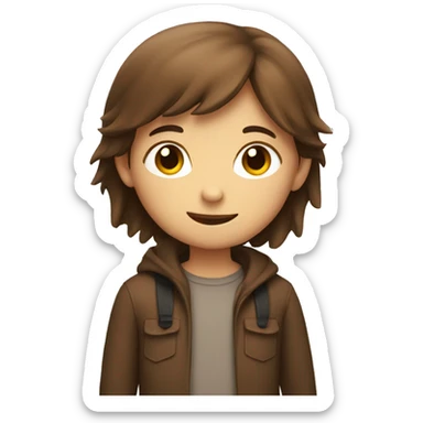 brown hair boy and girl hugging sticker