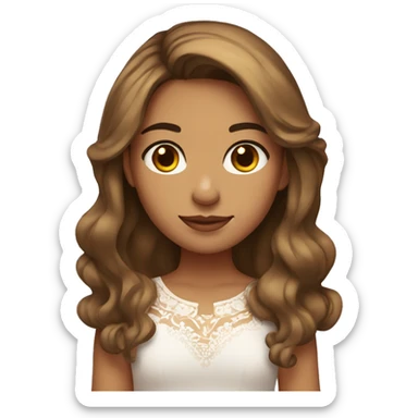 A mexican girl with carmel highlights and brown eyes  sticker