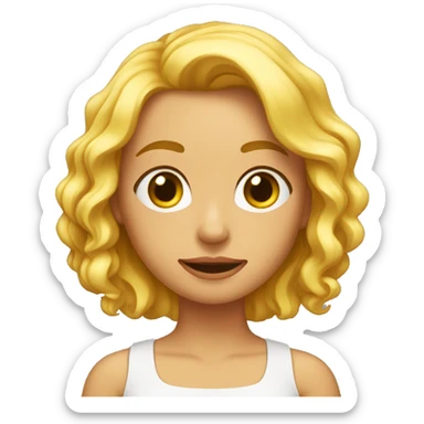 Chica rubia recogido rizado sticker