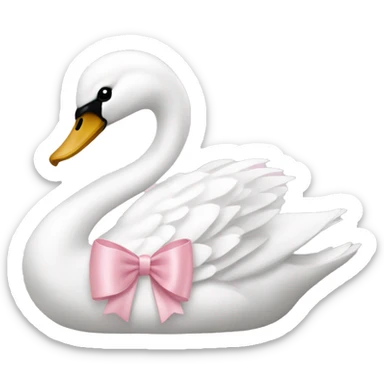 swan light pink bow sticker