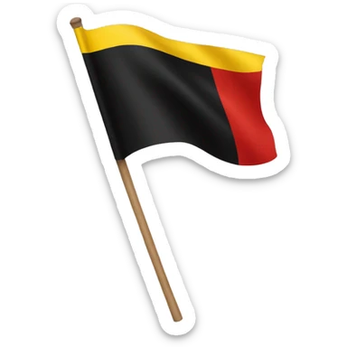 Black yellow red flag with yellow circle  sticker