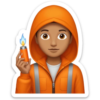 lighter orange. full body.  sticker