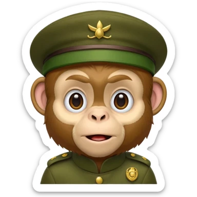 Monkey wearing green beret sticker