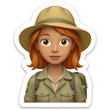 
wildlife photographer, trekking clothes, ginger hair sticker