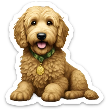 Tactical Golden Doodle on a united states dollar bill sticker