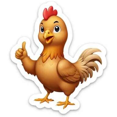 Surfing chicken with his hand doing Shaka  sticker